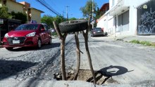 Socavón reincidente en Loma Bonita exhibe fallas en las obras del SIAPA