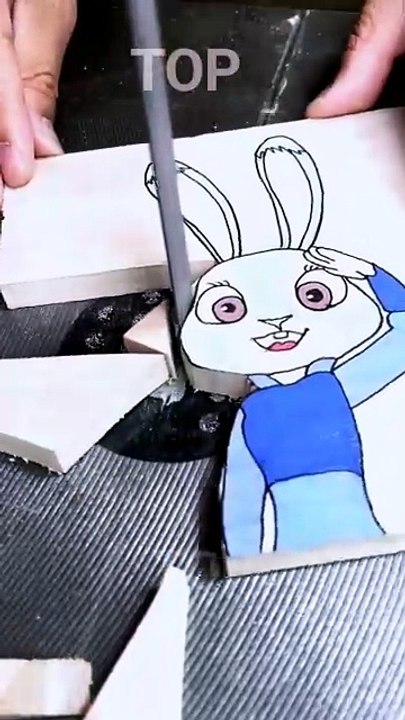 Rabbit-Shaped Wood Cutting Sound - Super Satisfying #TOPG7ASMR