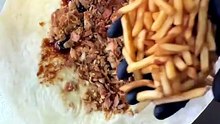 French Tacos Viande Kebab Sauce Barbecue & Frites & Sauce Gruyère. #BR3 #Tacos #Food #Foodies #Foodlover