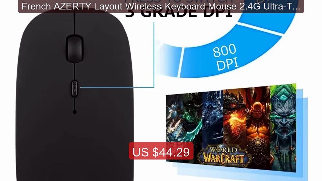 French AZERTY Layout Wireless Keyboard Mouse 2.4G Ultra-Thin E... Hot Deal 2026 | Limited Offer!
