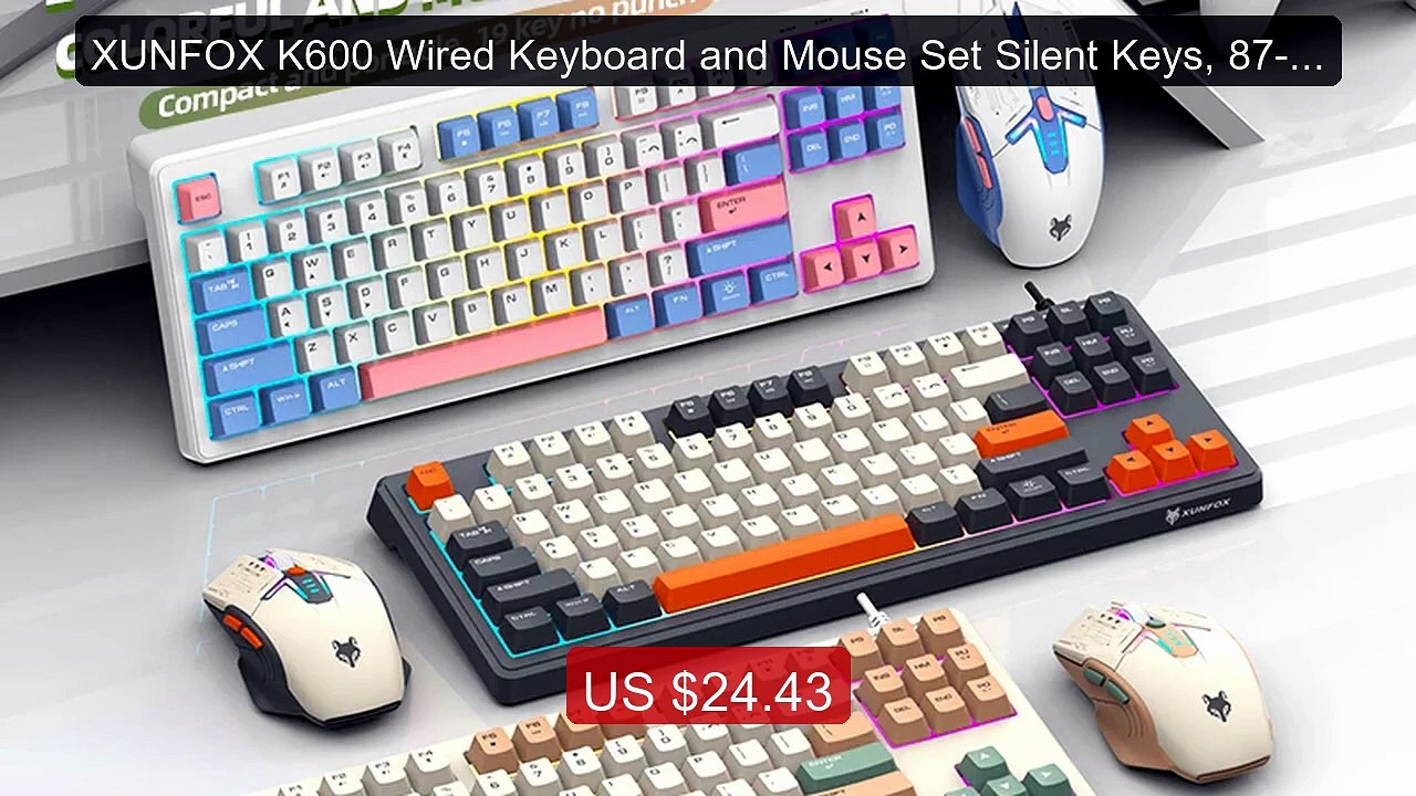 XUNFOX K600 Wired Keyboard and Mouse Set Silent Keys, 87-Ke... -- Top Pick 2026 | Unbeatable Price!
