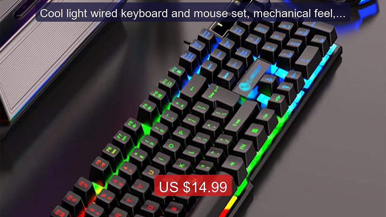 Cool light wired keyboard and mouse set, mechanical feel, flo... -- Amazing Value 2026 | Must Have!