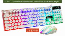 GTX300 Typewriter Keyboard and Mouse Set Punk Retro Keyboar... -- Top Pick 2026 | Unbeatable Price!