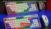 Mecha Style Gaming Wired Keyboard Mouse Set Rainbow Glow Backl... -- Best Buy 2026 | Great Quality!
