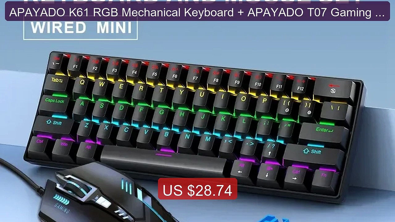 APAYADO K61 RGB Mechanical Keyboard + APAYADO T07 Gaming Mouse... -- Best Buy 2026 | Great Quality!