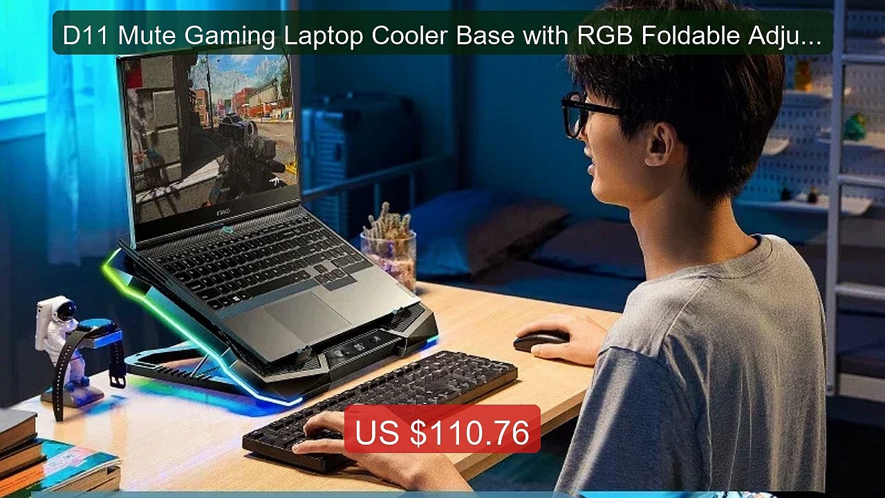 D11 Mute Gaming Laptop Cooler Base with RGB Foldable Adjustabl... -- Hot Deal 2026 | Limited Offer!