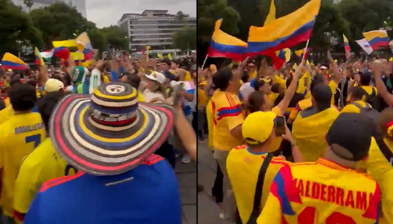 Colombian Fans Take Over Angel of Independence Ahead of Uzbekistan Match in CDMX