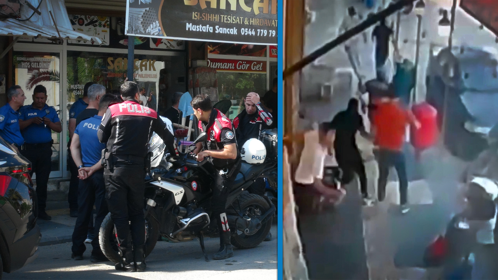 Kilis'te kebap salonunda bıçaklı kavga kamerada: 1 yaralı