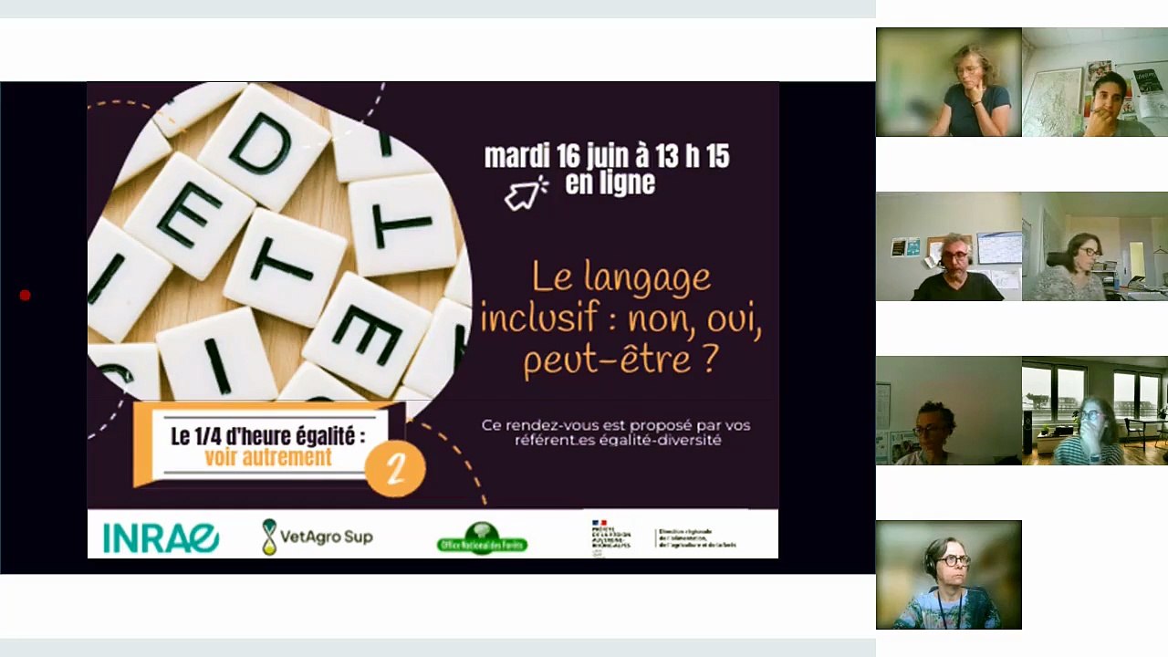 le 1/4 d'égalité : "le langage inclusif : non, oui, peut-être ?"