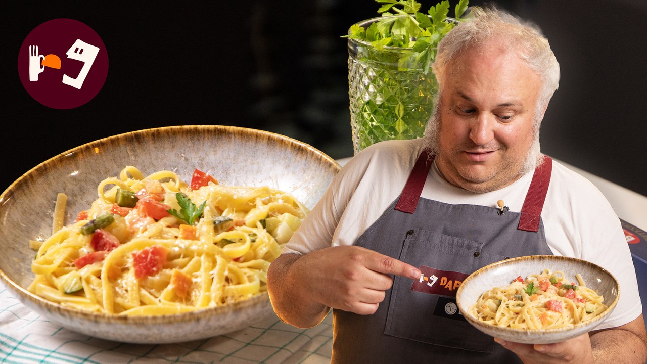 Fettuccine PRIMAVERA: Receta de pasta muy saludable, rápida, FÁCIL y económica