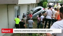 Bursa'da apartman duvarına çarpan otomobildeki 3 kişi yaralandı