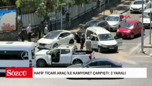 Hafif ticari araç ile kamyonet çarpıştı: 2 yaralI