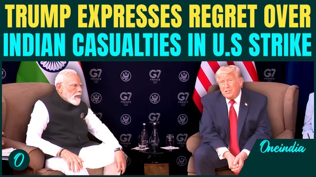 TITLE: Trump CONDOLES Killing of Indians In U.S Strike Near Oman While Meeting Modi At G7 | WATCH