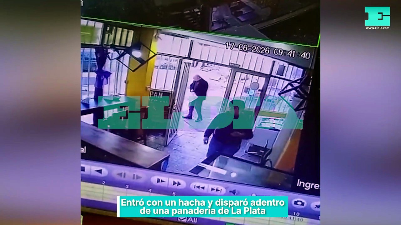 Entró con un hacha y disparó adentro de una panadería de La Plata