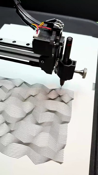 🖊️🤖 Un traceur à stylo peut créer des œuvres imprimées uniques à partir de code, avec des imperfections analogiques naturelles que les imprimantes numériques ne peuvent pas reproduire. 🎨✨ 📹 plotterpen