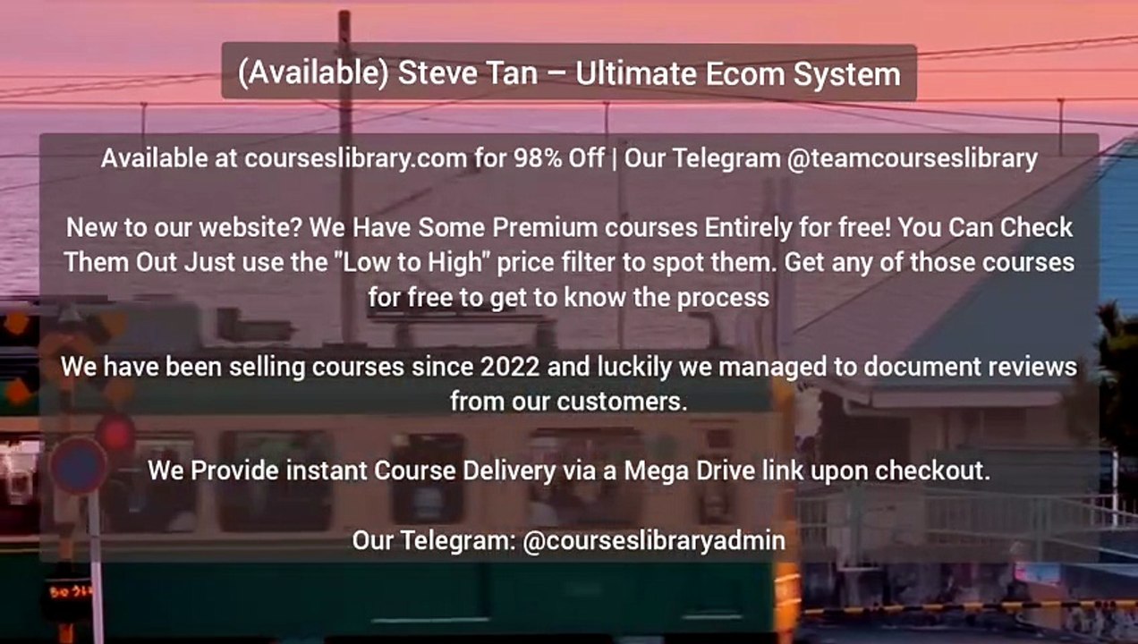 (Available) Steve Tan – Ultimate Ecom System