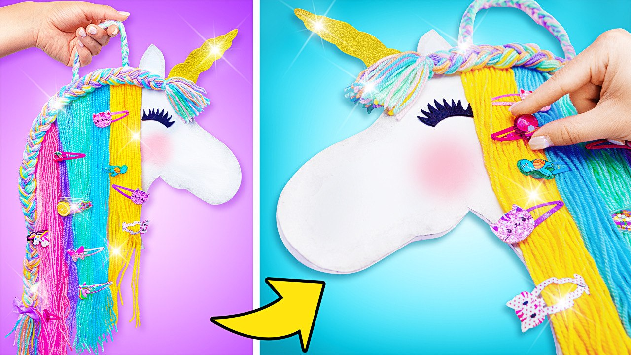 Incroyable DIY LICORNE 🦄🎀 Organisateur pour Accessoires Cheveux || Artisanat FACILE