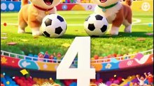 ⚽ Count the Footballs! 🦁🐰 Learn Numbers 1–10 | Animal Football Adventure for Kids | #shorts #1234