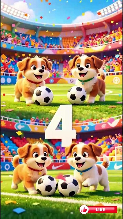 ⚽ Count the Footballs! 🦁🐰 Learn Numbers 1–10 | Animal Football Adventure for Kids | #shorts #1234