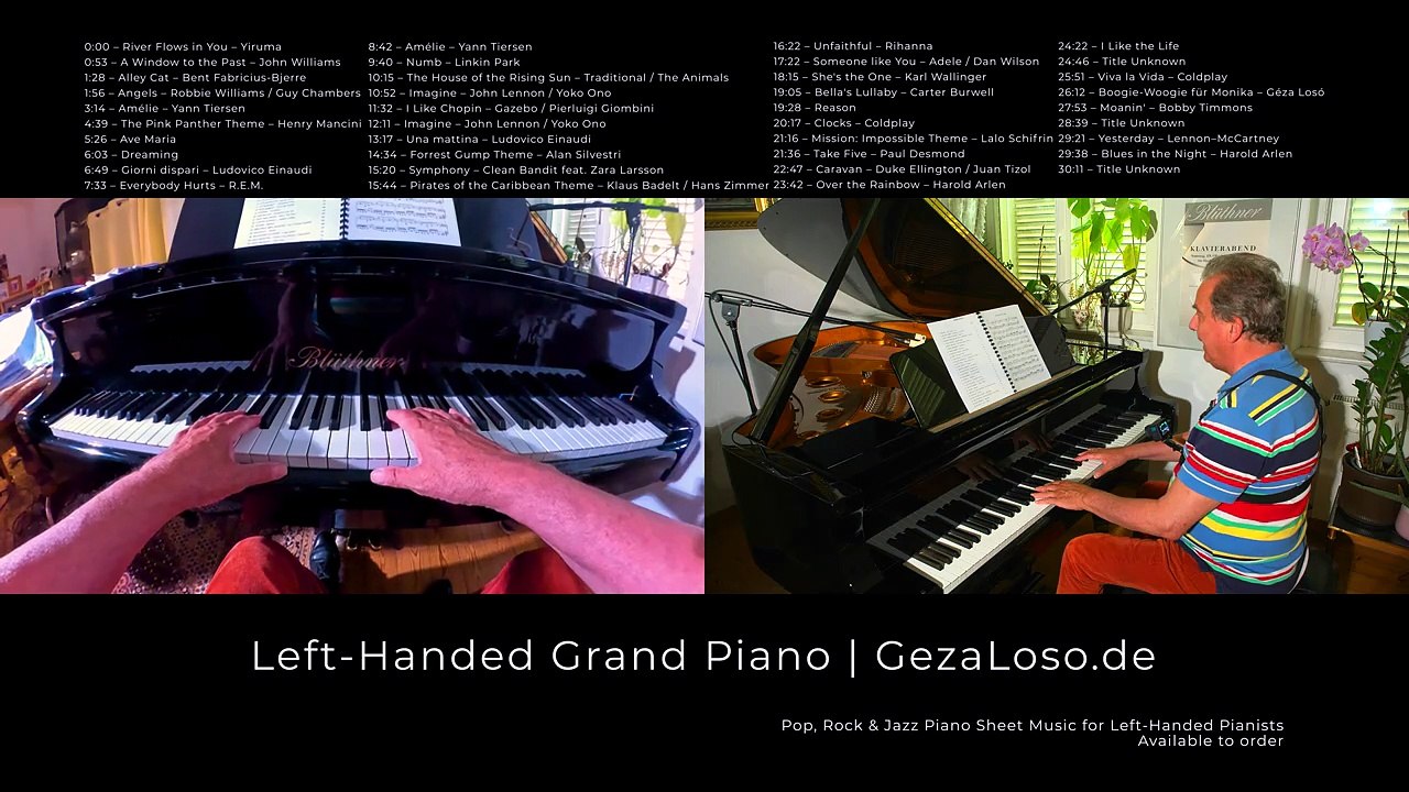 39 Famous Melodies on a Left-Handed Grand Piano | Géza Losó