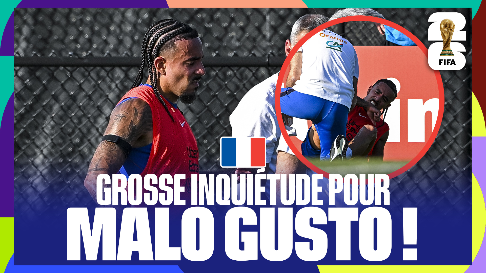 Coupe du Monde 2026 : Touché au pied, Malo Gusto écourte l'entrainement des Bleus