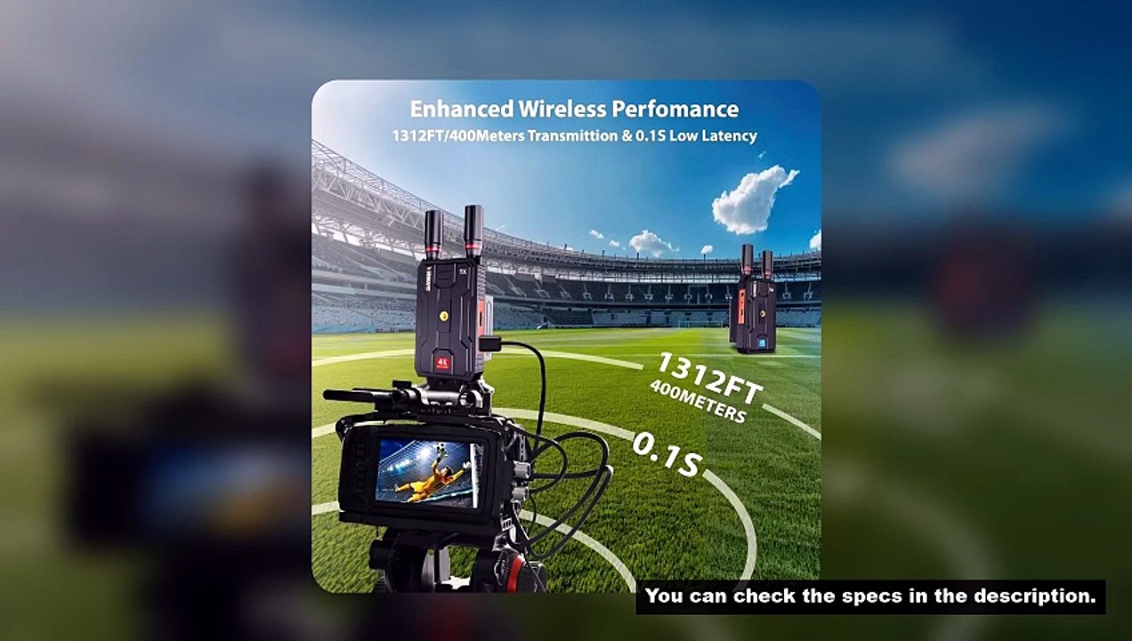 400M 5G 4K Pro Wireless HDMI Extender Dual HDMI Video Transmitter Receiver Support Battery Audio Cam