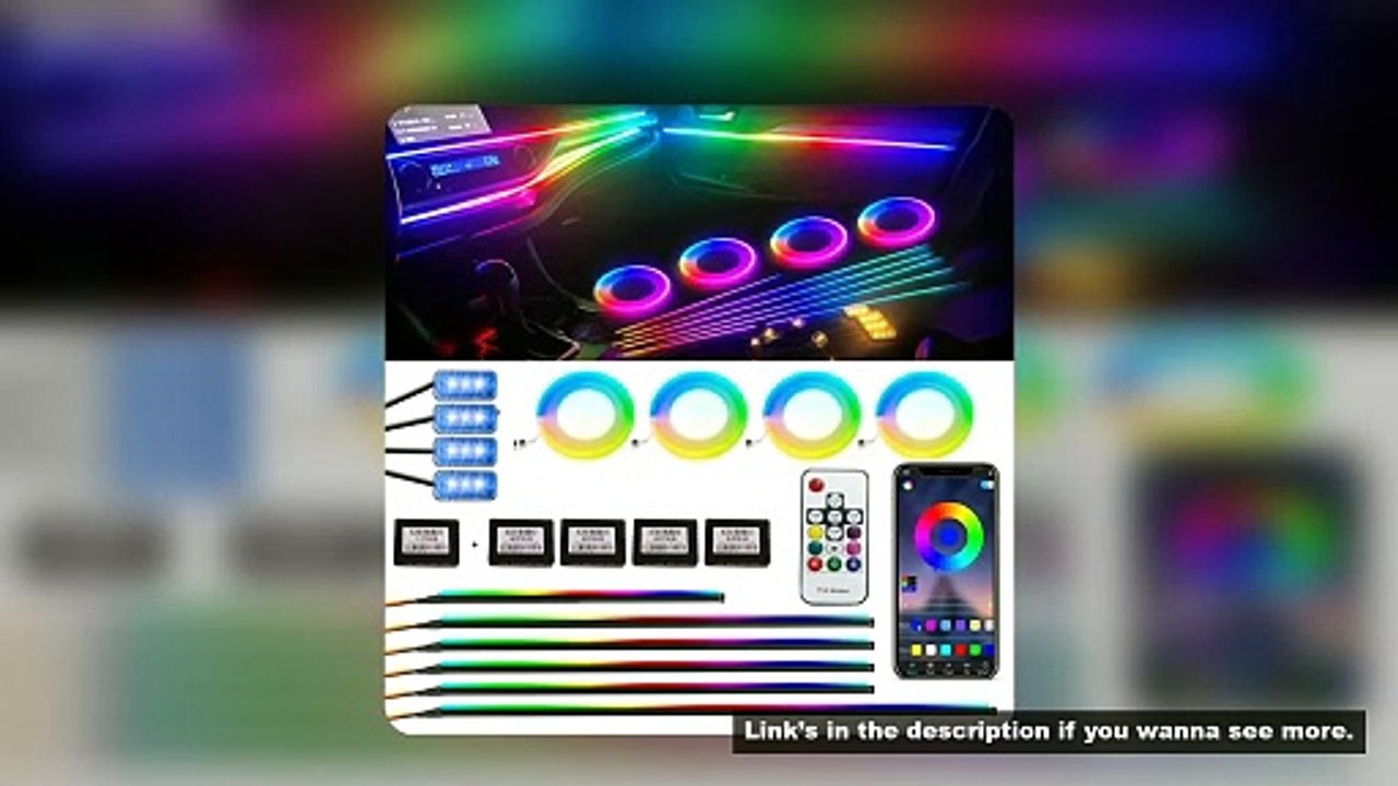18/22 in 1 Led Car Interior Ambient 64 213 Color RGB Rainbow Symphony App Bluetooth Remote Interior