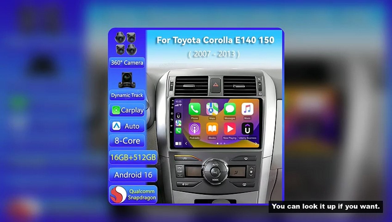 Android 16 Carplay Car Radio For Toyota Corolla E140 150 2007 2008 2009 - 2013 Multimedia Player GPS