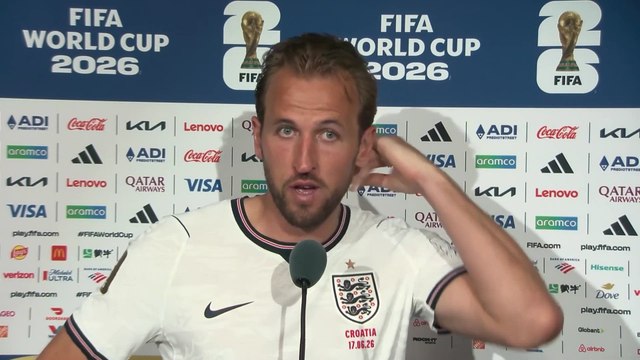 Harry Kane in the mixed zone after England 4-2 Croatia, matchday 1 of the 2026 World Cup group stage