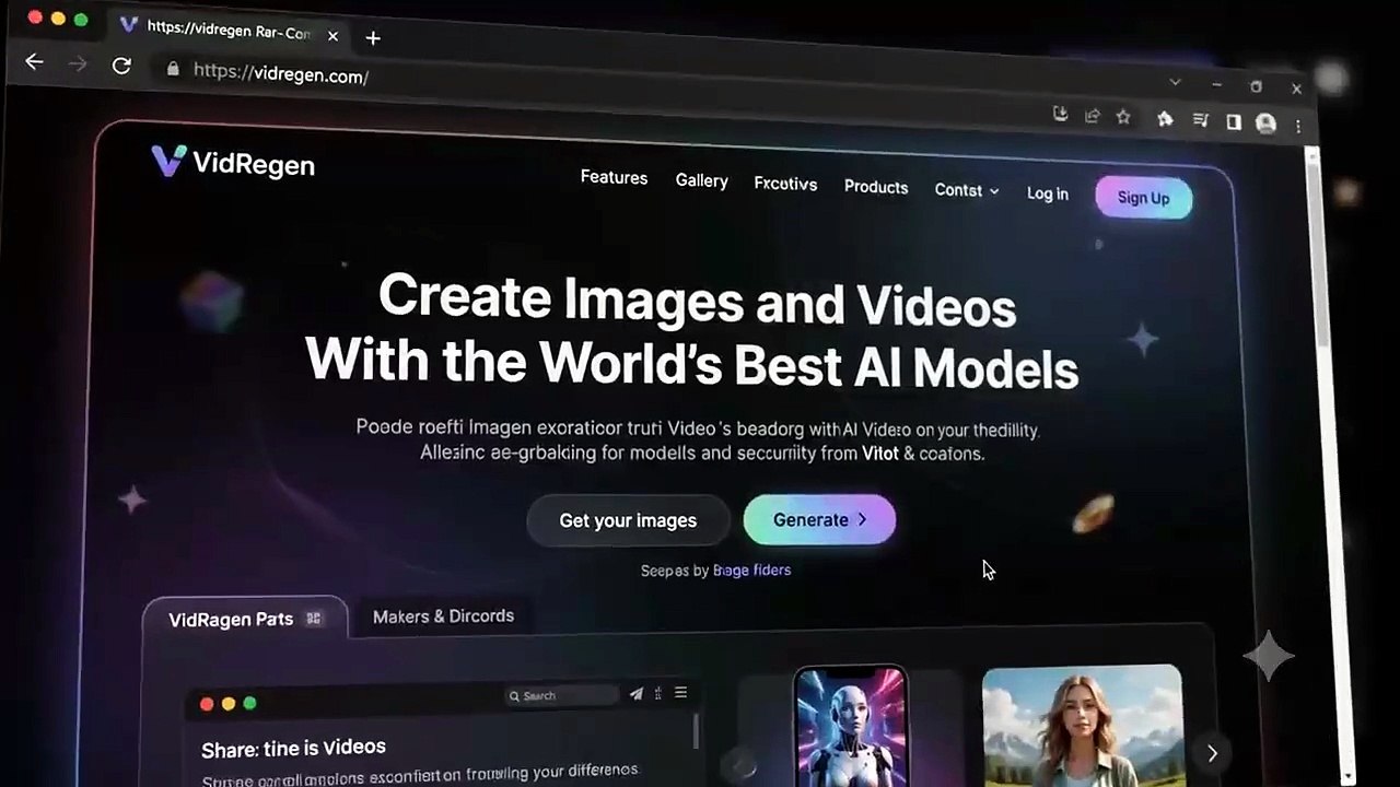 Create stunning images and videos with the world's best AI models on VidRegen.