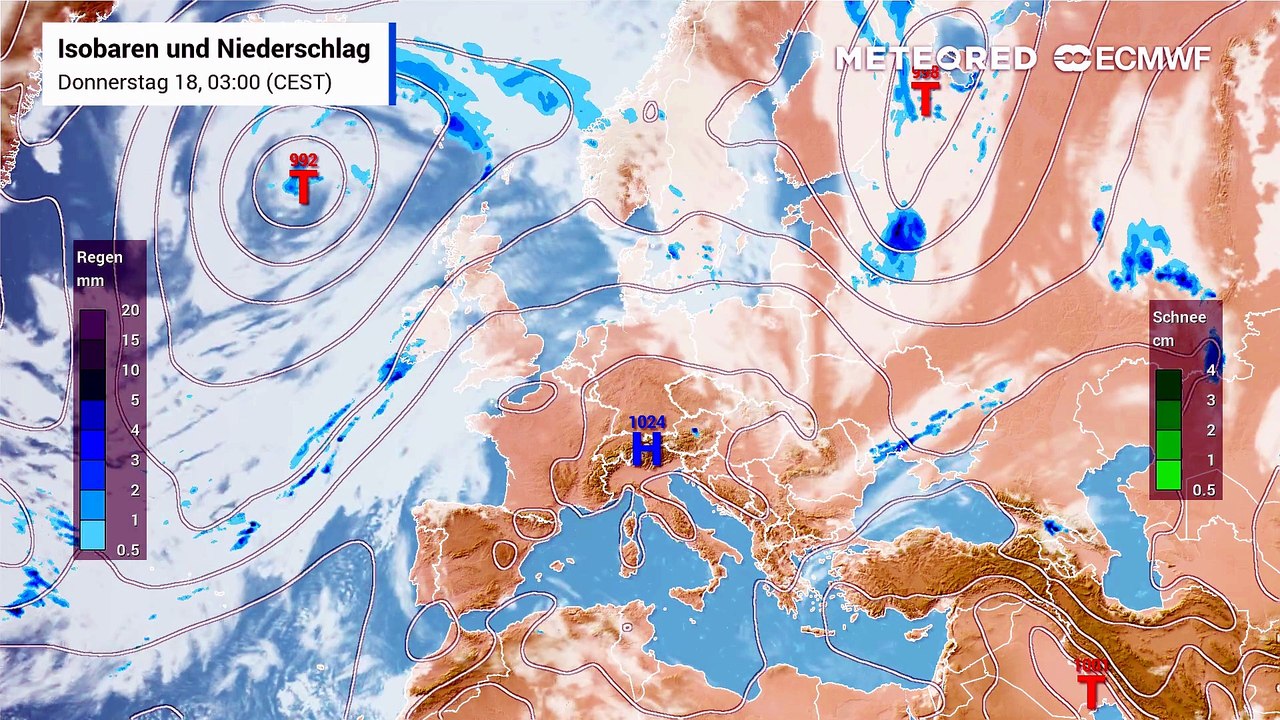 Eine mächtige Hochdrucklage baut sich über Europa auf und bringt große Hitze aus Südwesten!