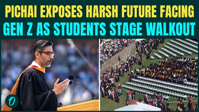 SHOCKING Stanford Walkout During Sundar Pichai Speech | Google CEO Sounds Alarm on WAR, AI
