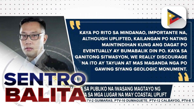 DENR, nagbabala sa publiko na iwasang magtayo ng anumang istruktura sa mga lugar na may ‘coastal uplift’