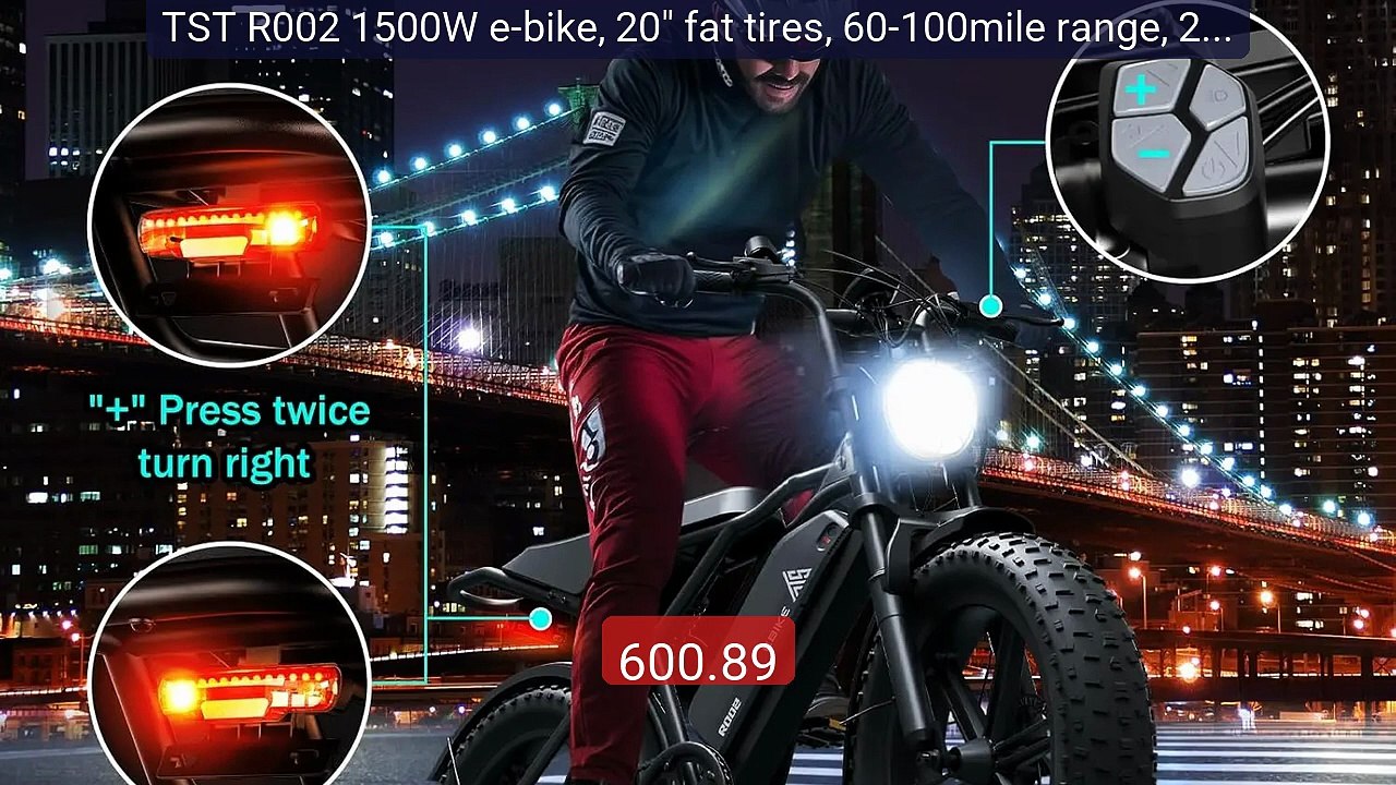 TST R002 1500W e-bike, 20" fat tires, 60-100mile range, 28MPH, 48V ... -- Top Rated 2026 | Buy Now!