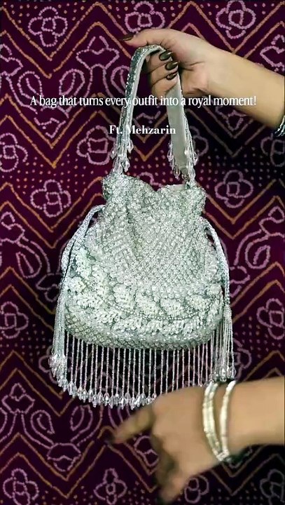 Tassels that sway like royalty, a love called Mehzarin 🤍Shop now from ashriyaa.com 💌[Batua, we