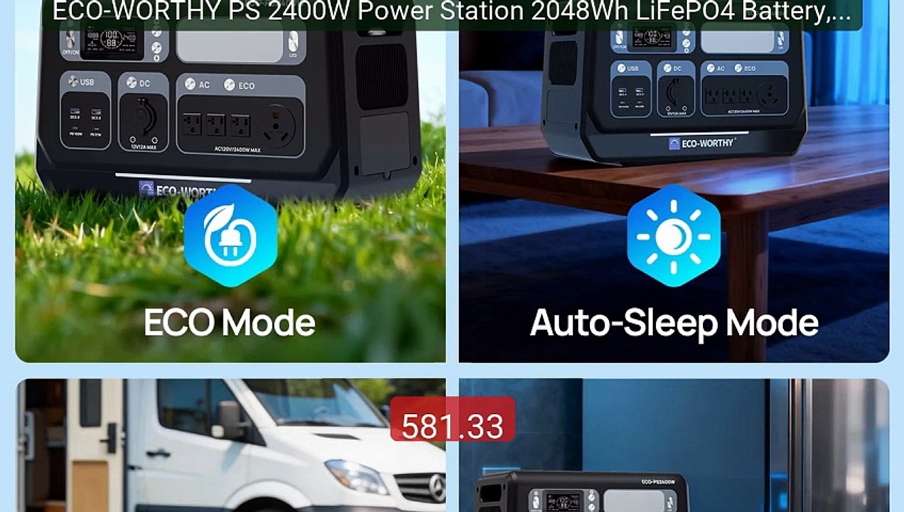 ECO-WORTHY PS 2400W Power Station 2048Wh LiFePO4 Battery, Solar Gen... -- Top Rated 2026 | Buy Now!