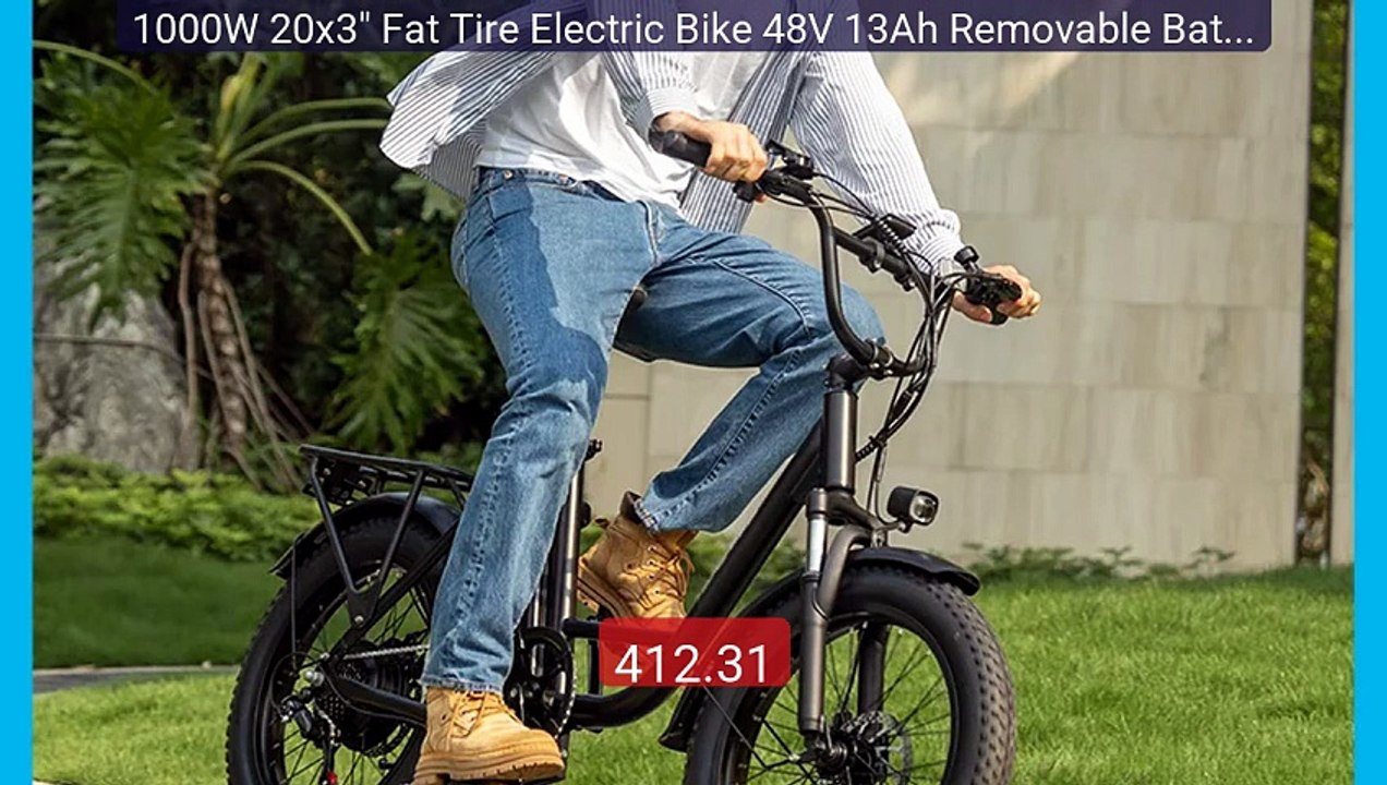 1000W 20x3" Fat Tire Electric Bike 48V 13Ah Removable Battery... -- Amazing Value 2026 | Must Have!