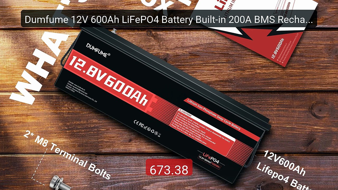 Dumfume 12V 600Ah LiFePO4 Battery Built-in 200A BMS Rechargeable D... -- Best Deal 2026 | Shop Now!
