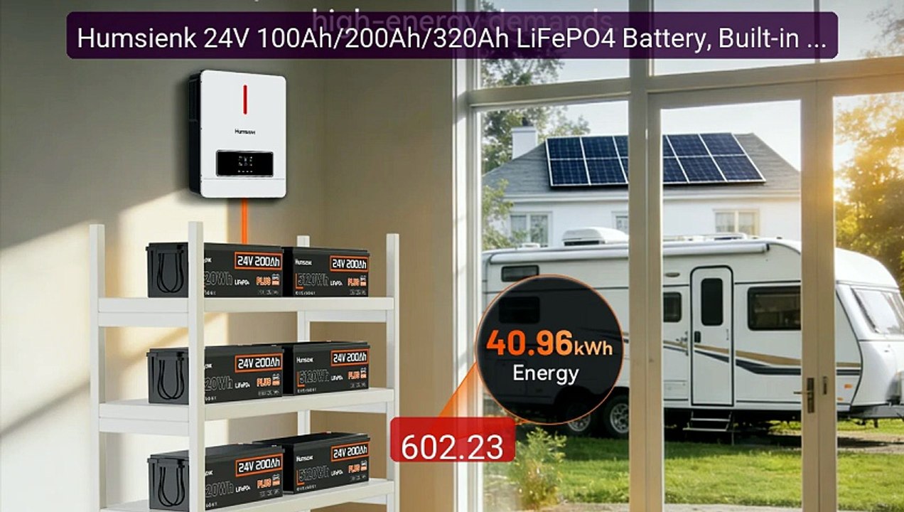 Humsienk 24V 100Ah/200Ah/320Ah LiFePO4 Battery, Built-in 100A/... -- Best Buy 2026 | Great Quality!