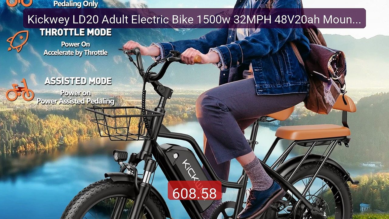 Kickwey LD20 Adult Electric Bike 1500w 32MPH 48V20ah Mounta... -- Top Pick 2026 | Unbeatable Price!