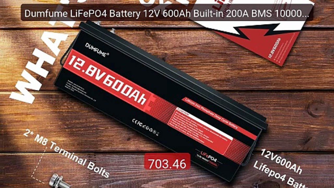 Dumfume LiFePO4 Battery 12V 600Ah Built-in 200A BMS 10000+ ... -- Top Pick 2026 | Unbeatable Price!