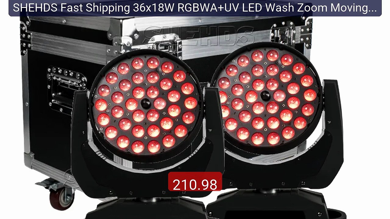 SHEHDS Fast Shipping 36x18W RGBWA+UV LED Wash Zoom Moving Hea... -- Amazing Value 2026 | Must Have!