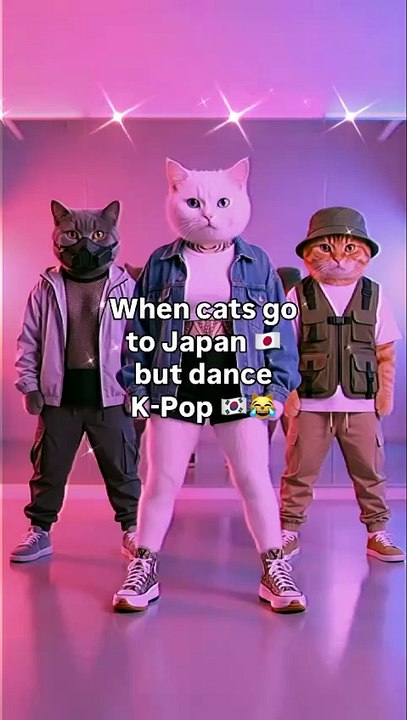 When cats go to Japan 🇯🇵 but dance Korean K-Pop 🇰🇷