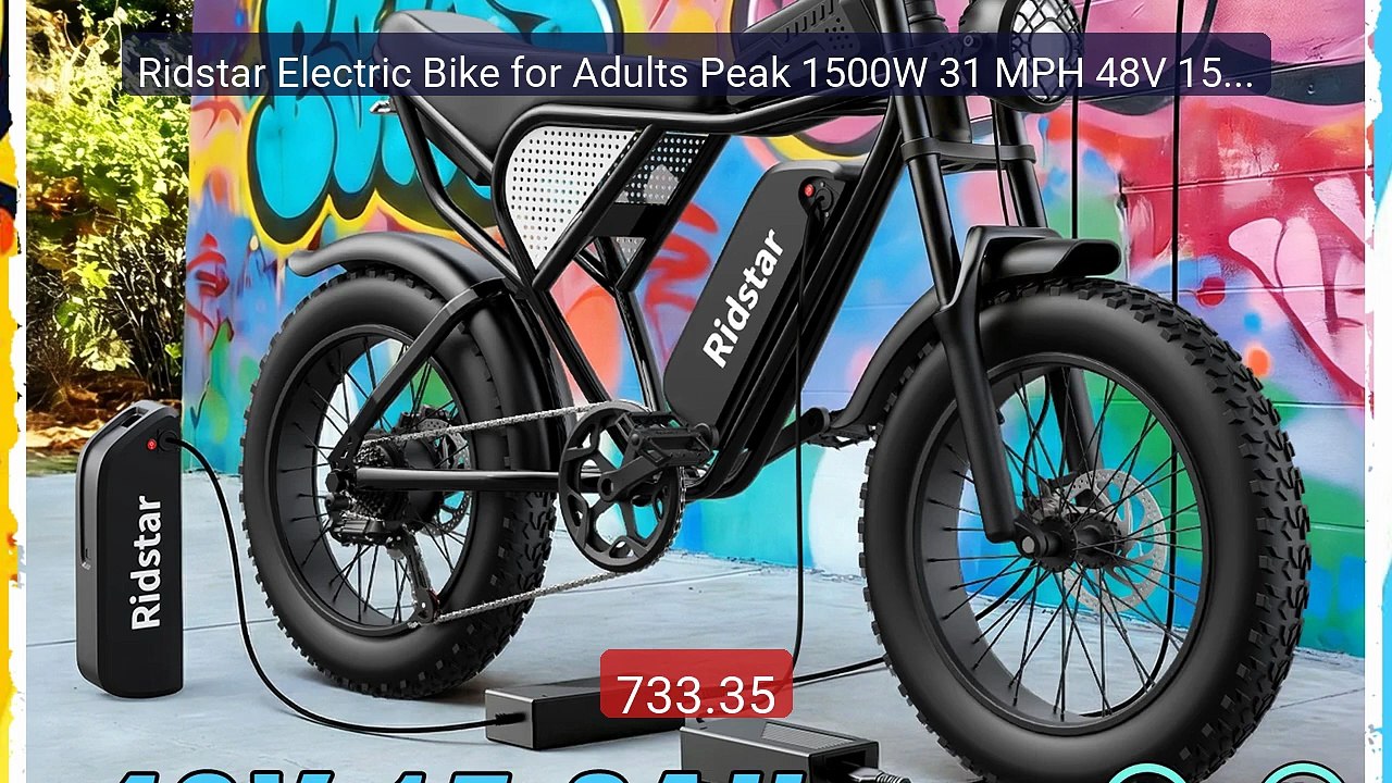 Ridstar Electric Bike for Adults Peak 1500W 31 MPH 48V 15.6AH ... -- Best Buy 2026 | Great Quality!
