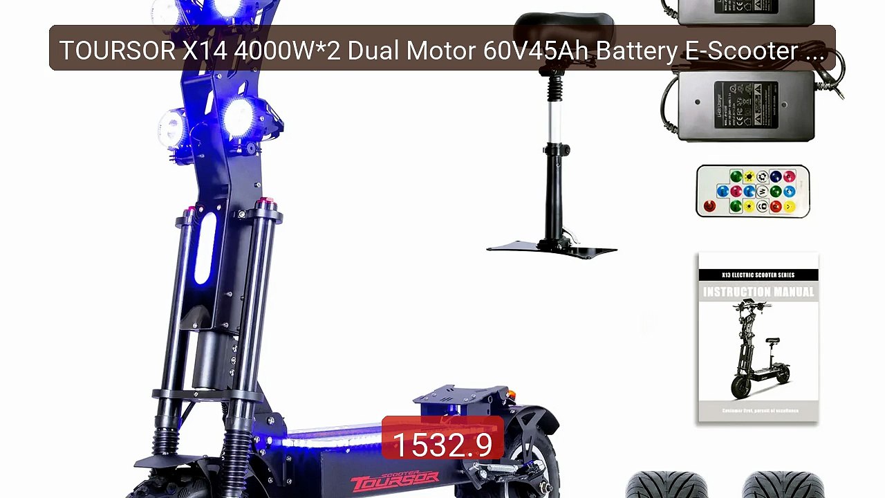 TOURSOR X14 4000W*2 Dual Motor 60V45Ah Battery E-Scooter Elect... -- Hot Deal 2026 | Limited Offer!