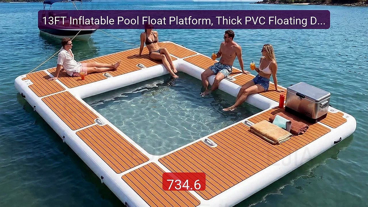 13FT Inflatable Pool Float Platform, Thick PVC Floating Dock with N... -- Top Rated 2026 | Buy Now!