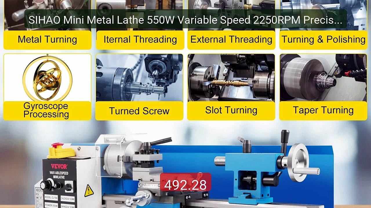SIHAO Mini Metal Lathe 550W Variable Speed 2250RPM Precision M... -- Best Buy 2026 | Great Quality!
