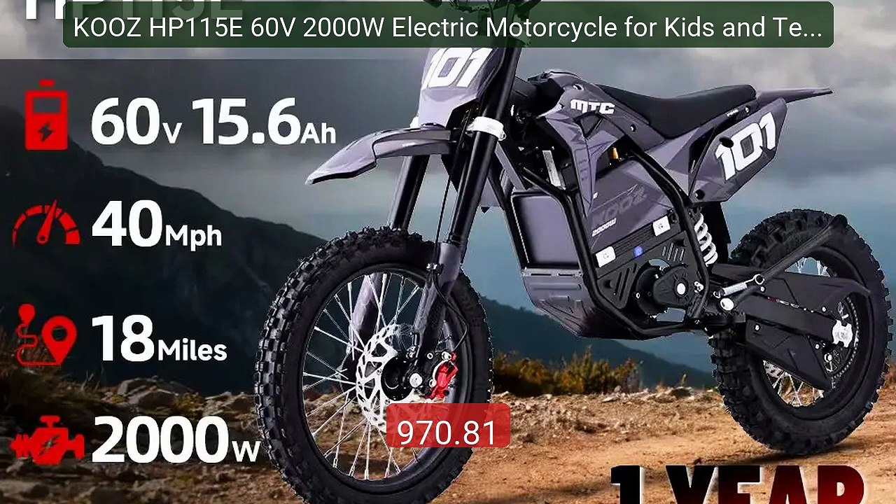 KOOZ HP115E 60V 2000W Electric Motorcycle for Kids and Teens,Electr... -- Top Rated 2026 | Buy Now!