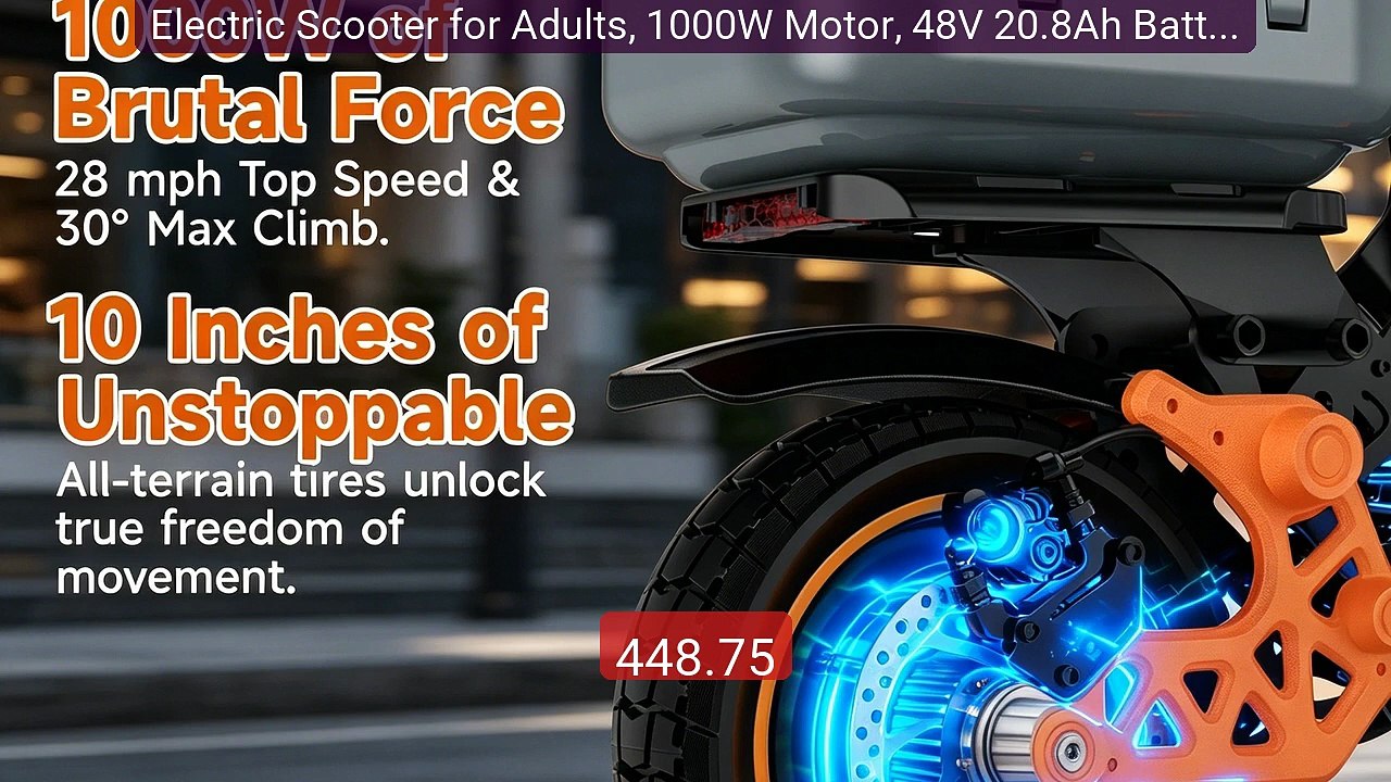 Electric Scooter for Adults, 1000W Motor, 48V 20.8Ah Battery,... -- Amazing Value 2026 | Must Have!