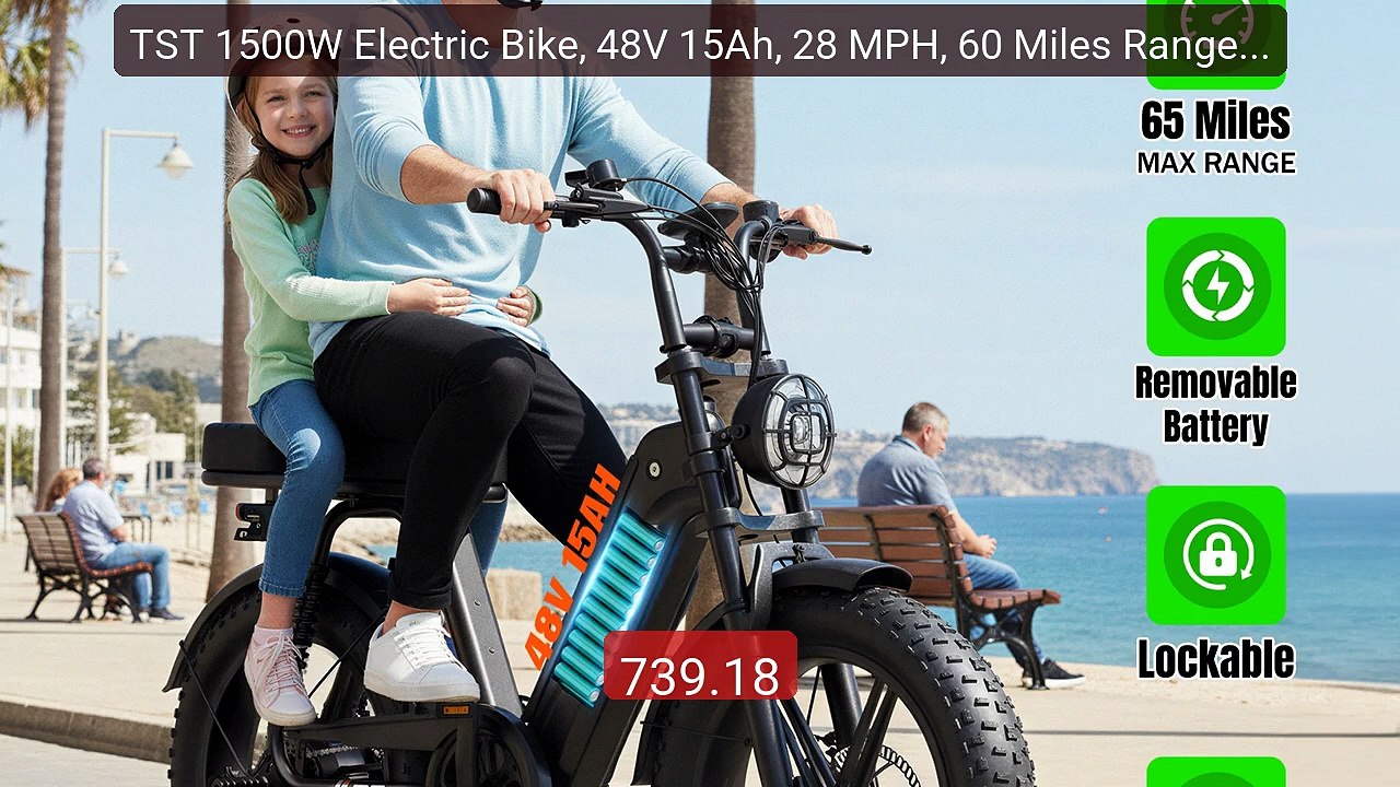 TST 1500W Electric Bike, 48V 15Ah, 28 MPH, 60 Miles Range, 20"... -- Best Buy 2026 | Great Quality!